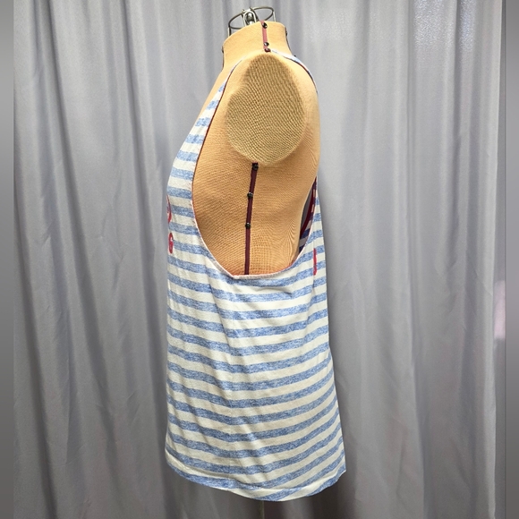 Women's V.S. Pink Striped Blue and White Cubs Tank Top - Picture 3 of 8